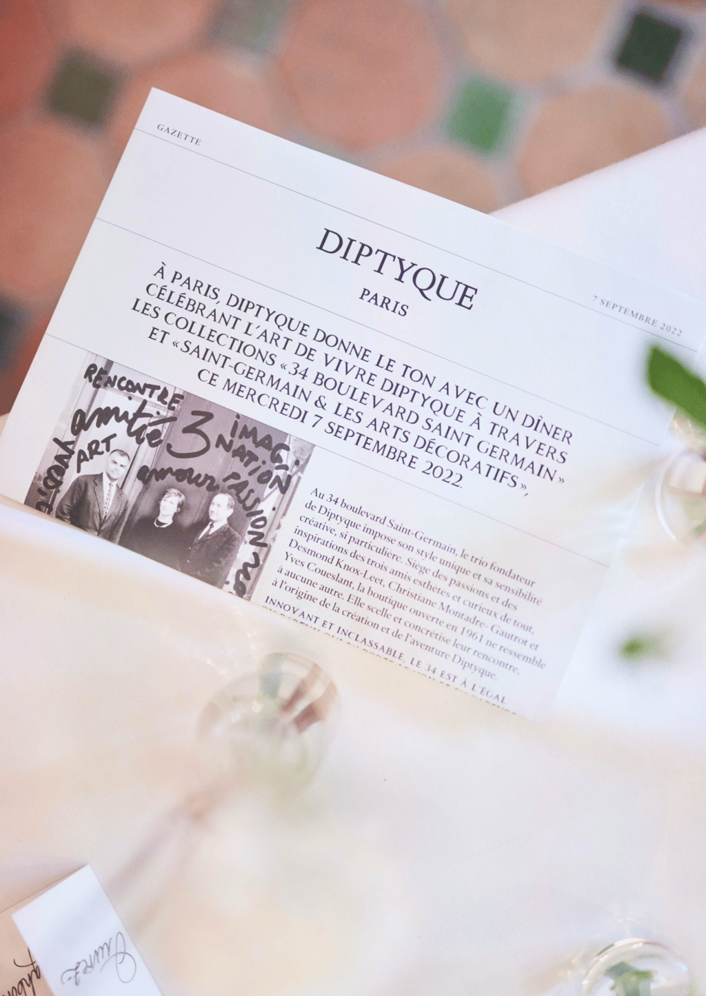 DIPTYQUE FAIT SON DINER DE RENTRÉE AU LYCÉE HENRI IV-34 boulevard Saint-Germain, Paris. 3